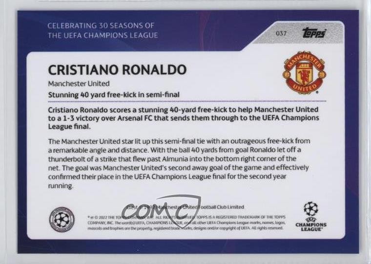 2022 Topps 30 Seasons UCL UEFA Champions League /2839 Cristiano Ronaldo #037 x5r view 2