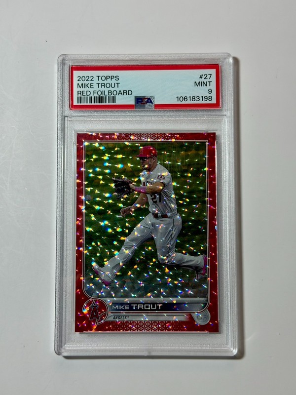 Mike Trout 2022 Topps Series 1 Red Foilboard /199 PSA 9 MINT LA Angels #27 SP