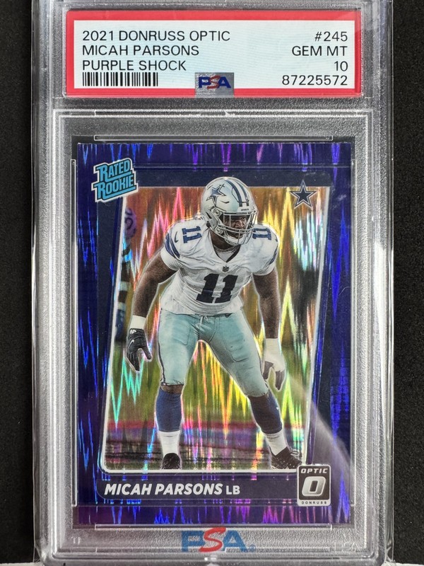 2021 Donruss Optic Micah Parsons Purple Shock PSA 10