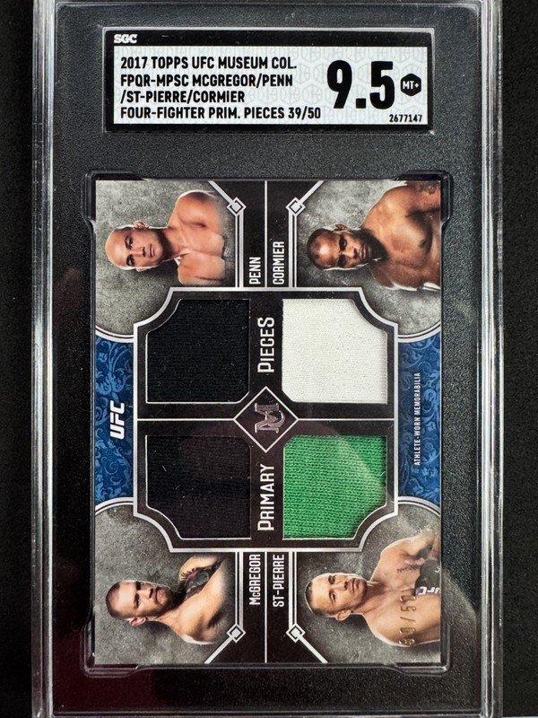 2017 Topps UFC Museum Collection Quad Relic McGregor Penn St-Pierre Cormier /50