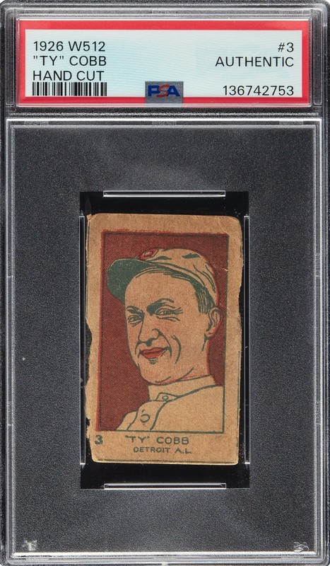 1926 W512 3 TY COBB VINTAGE HALL OF FAME BASEBALL DETROIT TIGERS AUTHENTIC PSA A