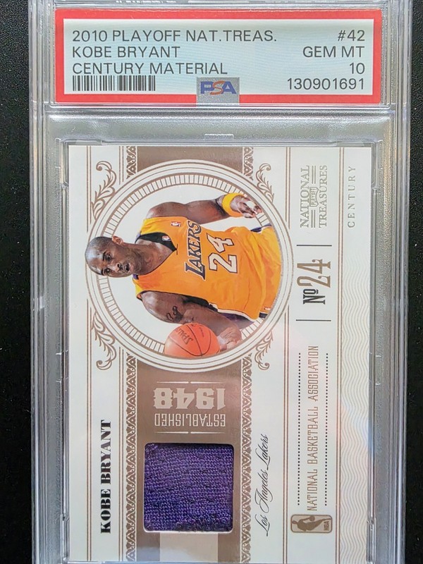 2010 Kobe Bryant National Treasures Patch /25 GAME WORN PSA 10 🔥🔥🔥🔥🔥
