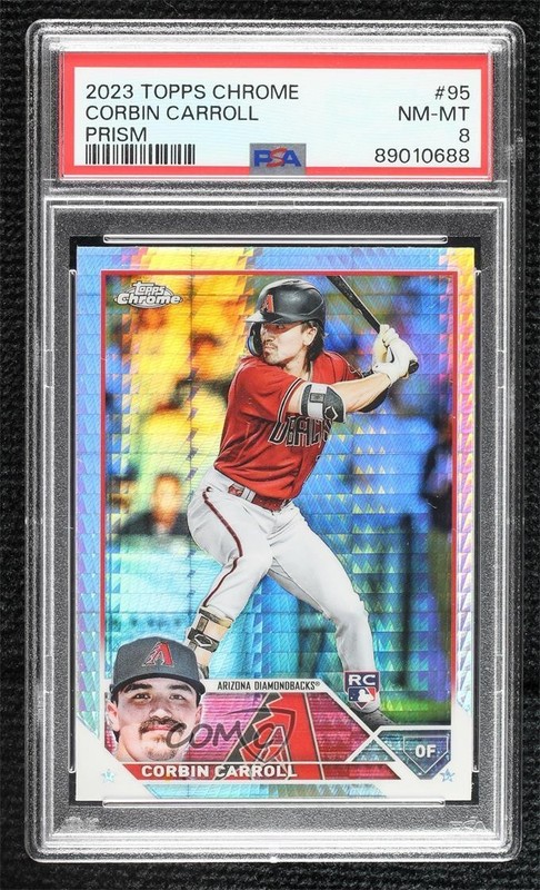 2023 Topps Chrome Prism Refractor Corbin Carroll #95 PSA 8 rf2