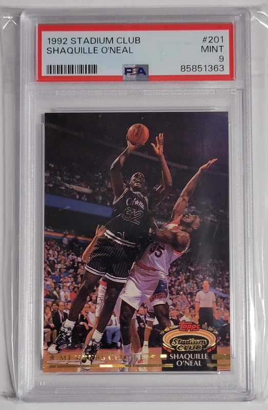 1992-93 Topps Stadium Club #201 Shaquille O'Neal RC Rookie MINT PSA 9 Magic