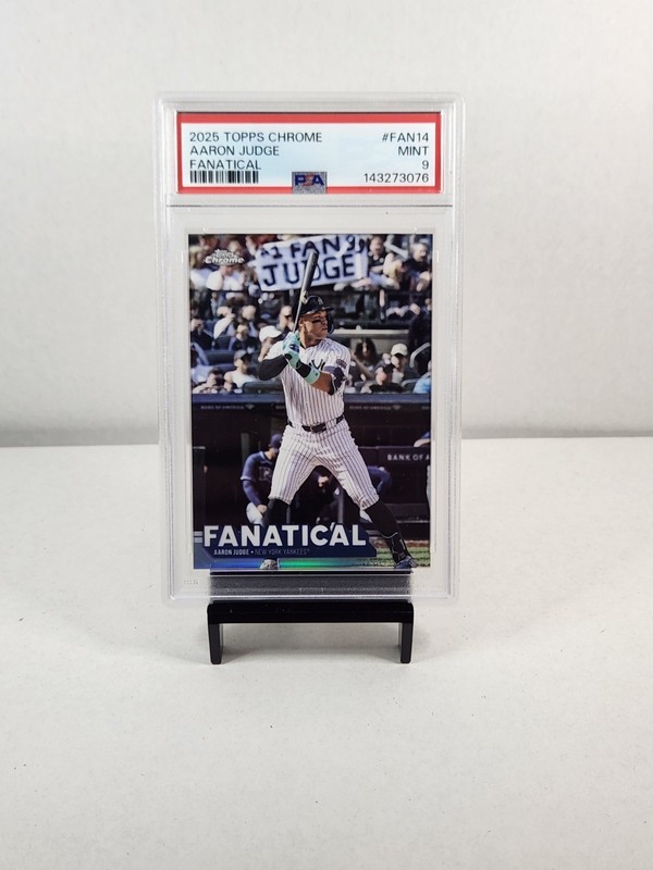 2025 Topps Chrome Fanatical #FAN14 Aaron Judge PSA Mint 9 Yankees view 2