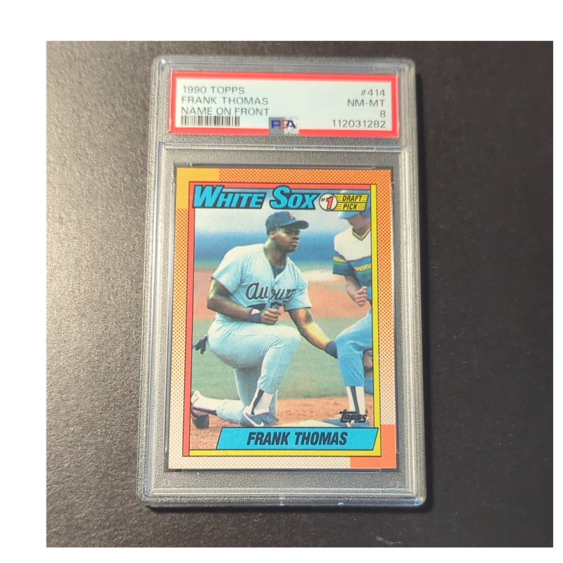 Topps 1990 Frank Thomas #414 PSA 8 Rookie Name on Front Chicago White Sox