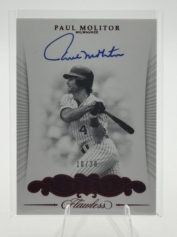 2018 Panini Flawless - Greats Autographs Paul Molitor #GA-PM Ruby Red /20 Auto