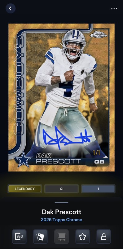 *DIGITAL* Topps NFL Collect App ‘25 Chrome Dak Prescott Superfractor Auto 1/1