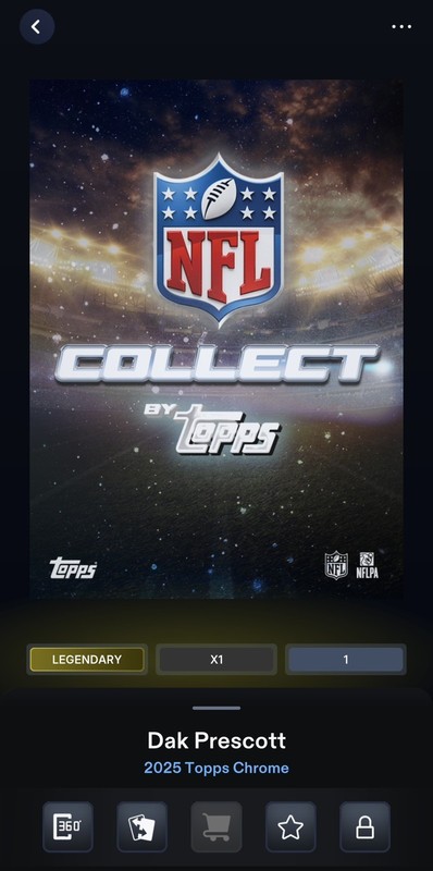 *DIGITAL* Topps NFL Collect App ‘25 Chrome Dak Prescott Superfractor Auto 1/1 view 2