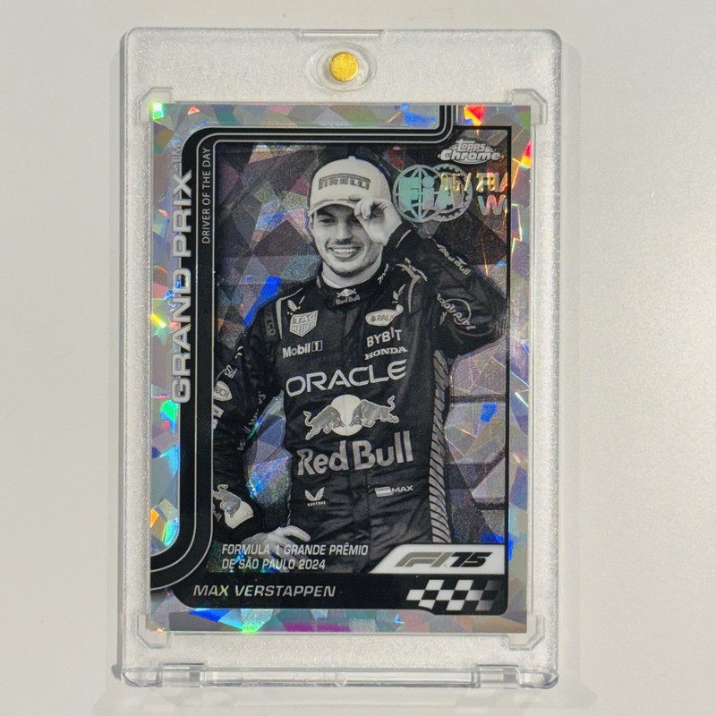 2025 Topps Chrome Formula 1 F1 #142 MAX VERSTAPPEN Black & White Sapphire /20