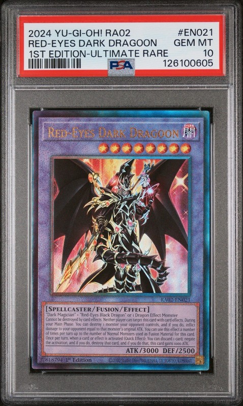 YUGIOH Red Eyes Dark Dragoon RA02-EN021 Prismatic Ultimate Rare (PUR) PSA 10