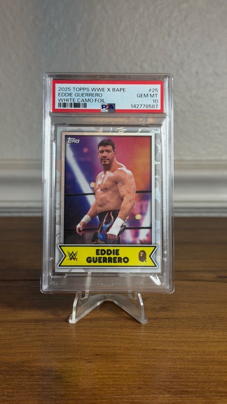 2025 Topps WWE X BAPE #25 Eddie Guerrero White Camo Foil PSA 10 POP 1