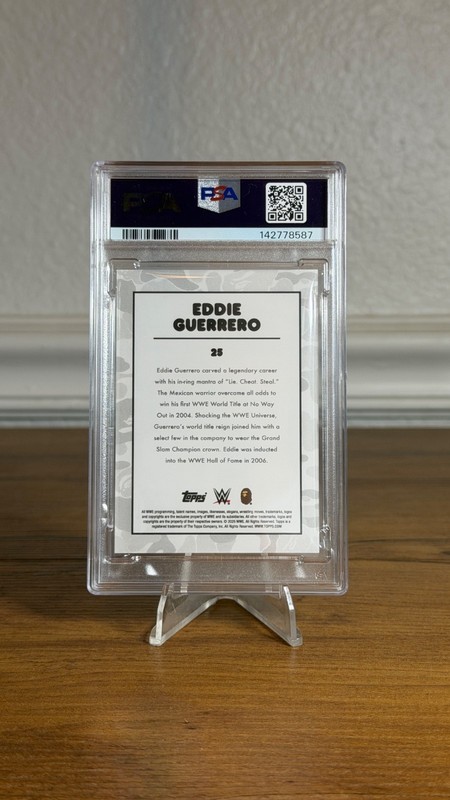 2025 Topps WWE X BAPE #25 Eddie Guerrero White Camo Foil PSA 10 POP 1 view 2