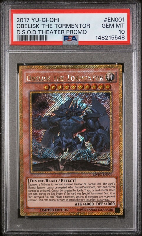 Yugioh Obelisk The Tormentor MVPC-EN001 Limited Gold Secret Theater Promo PSA 10
