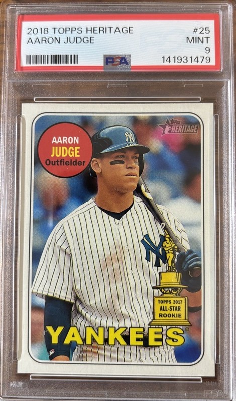 2018 TOPPS HERITAGE #25 AARON JUDGE PSA 9 Mint