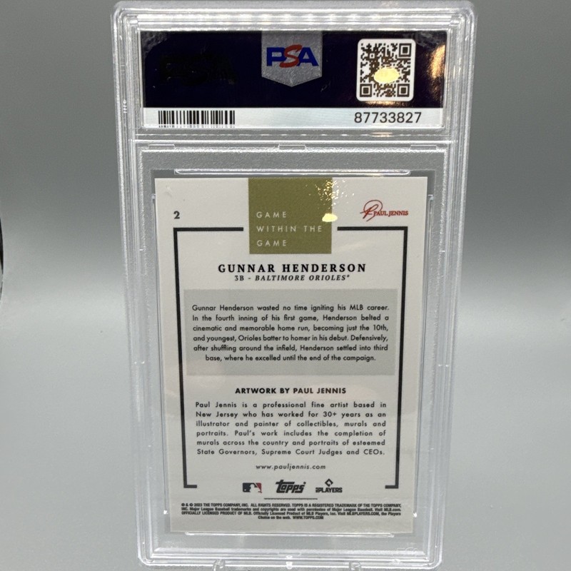 Topps 2023 Game Within the Game Gunnar Henderson Rookie #7 Orioles PSA 10 view 2