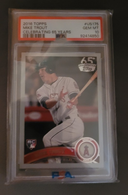 2016 Topps Mike Trout US175 Celebrating 65 Years, ROOKIE, PSA 10