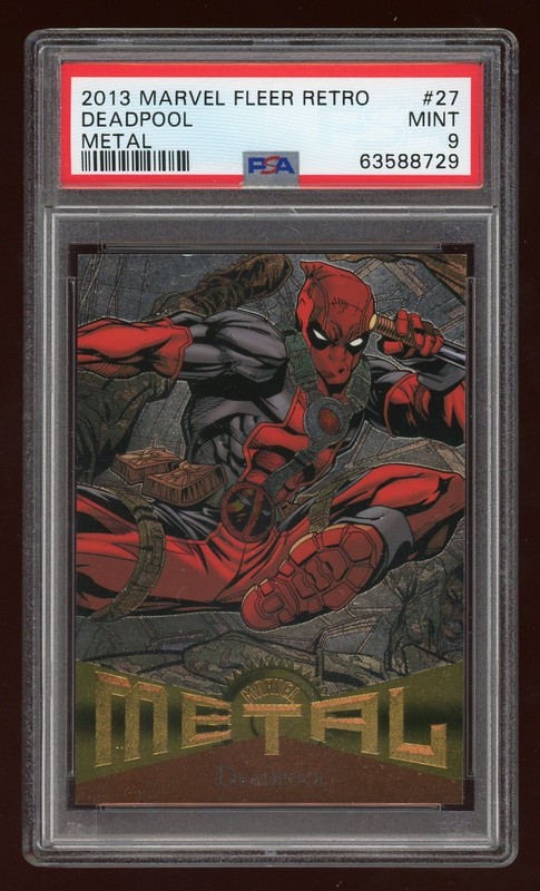 2013 Marvel Fleer Retro Metal Deadpool #27 PSA 9