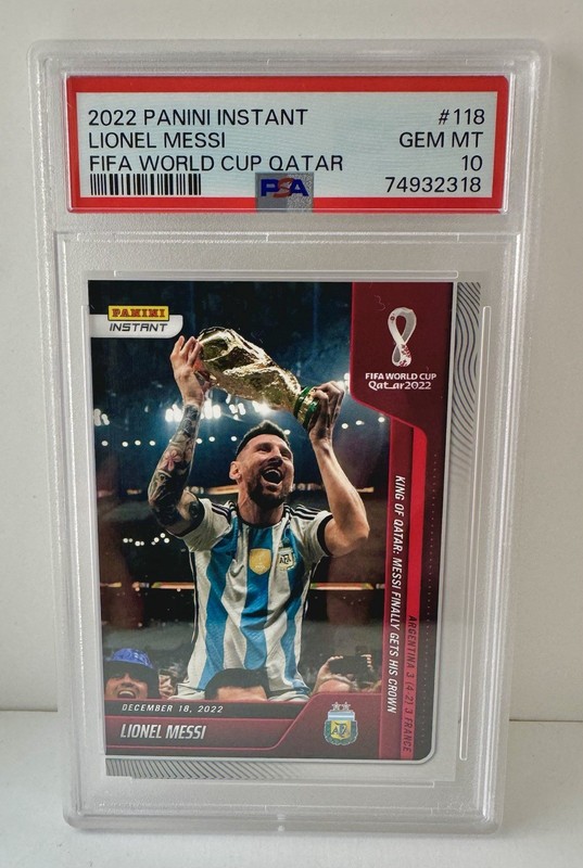 LIONEL MESSI 2022-23 INSTANT FIFA WORLD CUP #118 /22081 ARGENTINA PSA 10 