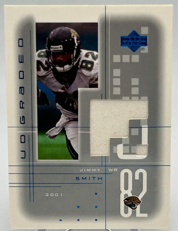 Jimmy Smith 2001 Upper Deck Graded Game Used Jersey Card #JS Jaguars 2 cards
