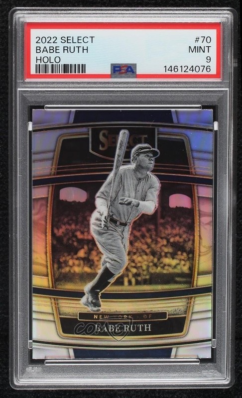 2022 Panini Select Concourse Holo Silver Prizm Babe Ruth #70 PSA 9 MINT HOF