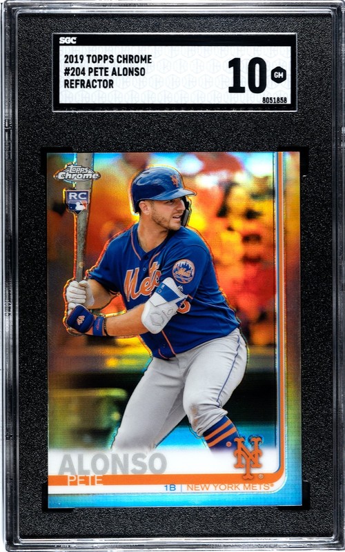 2019 Topps Chrome #204 Pete Alonso RC SGC 10 Gem Mint Refractor