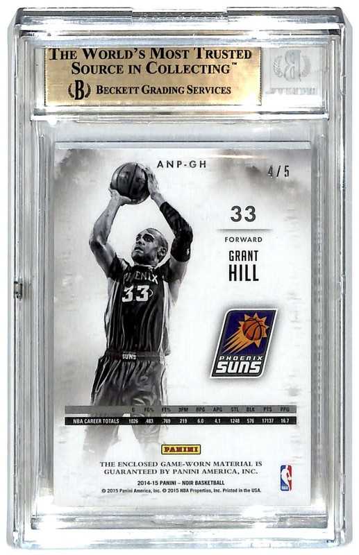 2014-15 Noir LOGOMAN GAME WORN 4/5 Grant Hill BGS 9.5 POP 1 NONE HIGHER DG7 view 2