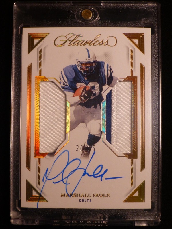 2024 Panini Flawless Marshall Faulk Patch / On-card Auto #/25