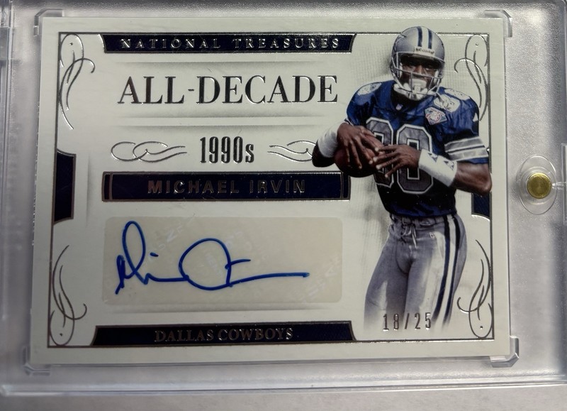 MICHAEL IRVIN 2015 NATIONAL TREASURES AUTO 18/25 SUPER RARE COWBOYS