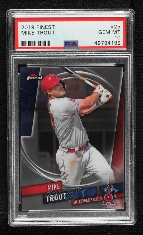 2019 Topps Finest Mike Trout #25 PSA 10 GEM MT 15r3