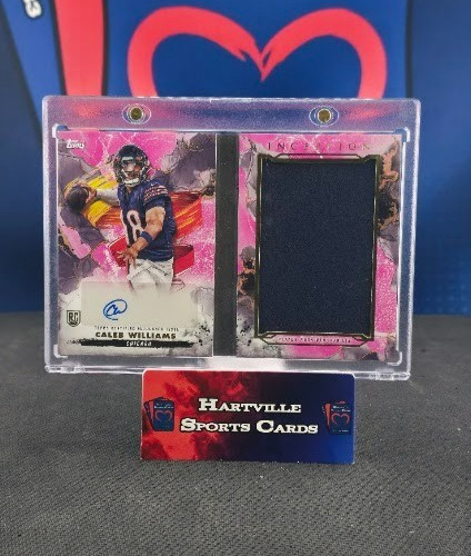 2024 Topps Inception Caleb Williams Rookie Patch Auto Booklet Pink /25 Bears