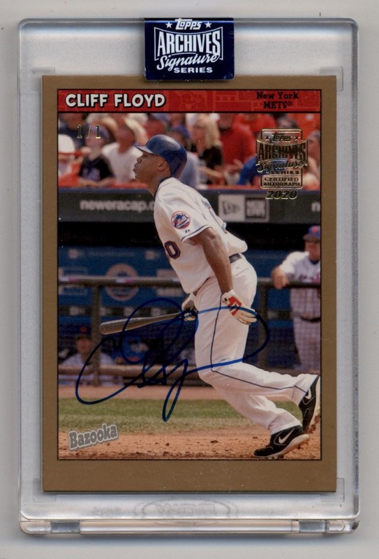 2020 Topps Archives Signature Series Retired 2006 Bazooka Cliff Floyd Auto 1/1