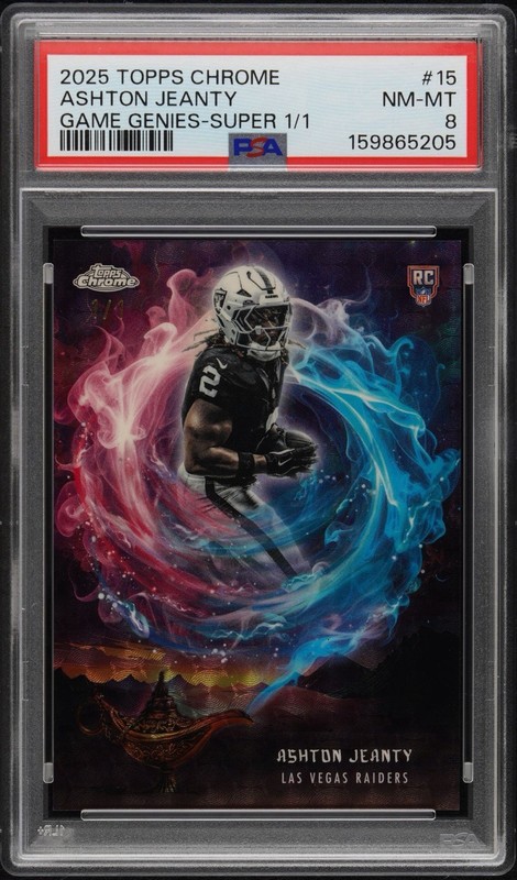2025 Topps Chrome Ashton Jeanty Game Genies Superfractor 1/1 PSA 8 INCREDIBLE!!!