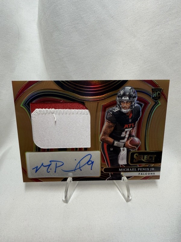 2024 Select Jumbo Rookie Patch Auto Michael Penix Jr. #JRSS-MPJ Copper Prizm /49