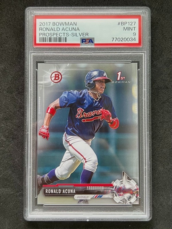 2017 Bowman #BP127 Ronald Acuna Jr 1st Prospects Silver /499 PSA 9