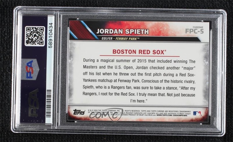 2016 Topps Chrome First Pitch Jordan Spieth #FPC-5 PSA 10 GEM MT 0c37 view 2