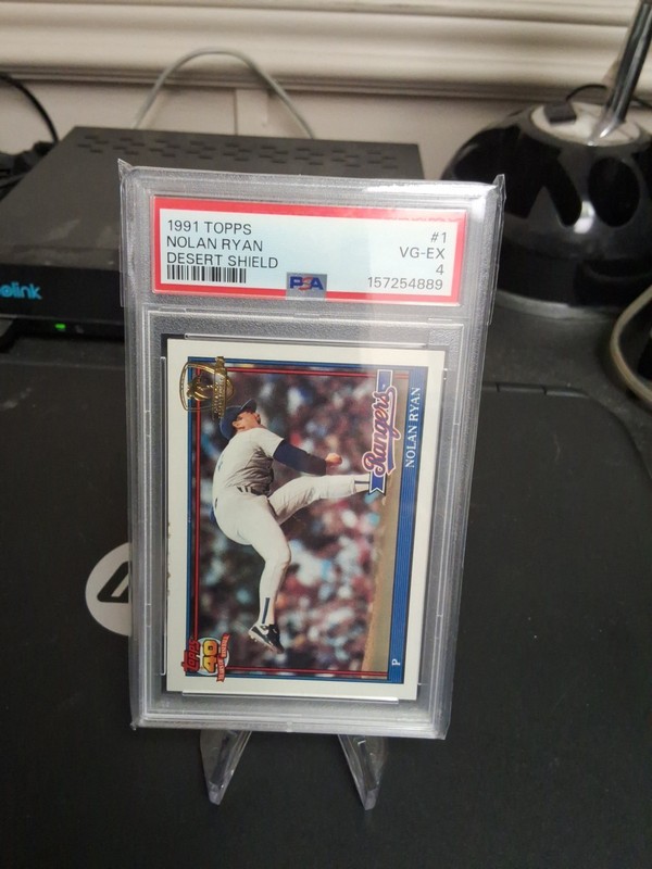 1991 TOPPS DESERT SHIELD #1 NOLAN RYAN PSA 4