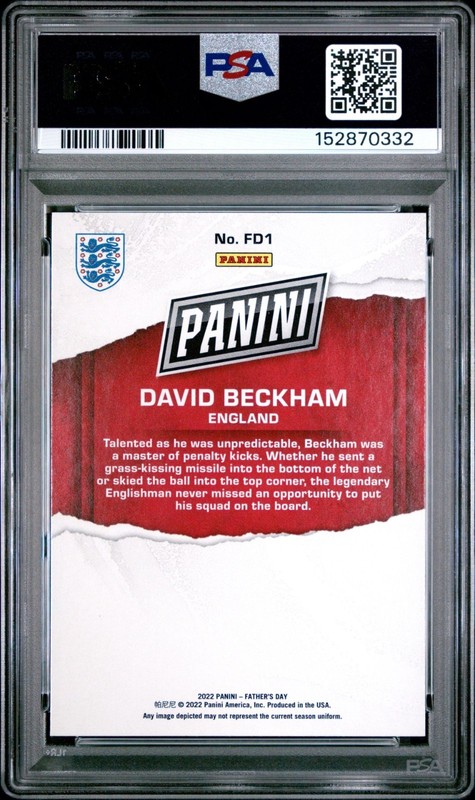 2022 Panini Father's Day David Beckham #FD1 PSA 10 GEM MINT view 2