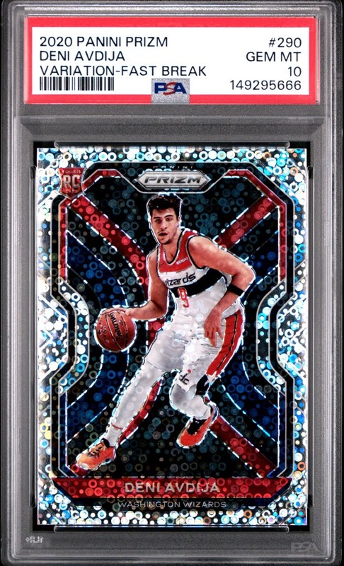2020-21 Panini Prizm Deni Avdija Variation Fast Break Rookie #290 PSA 10 Gem