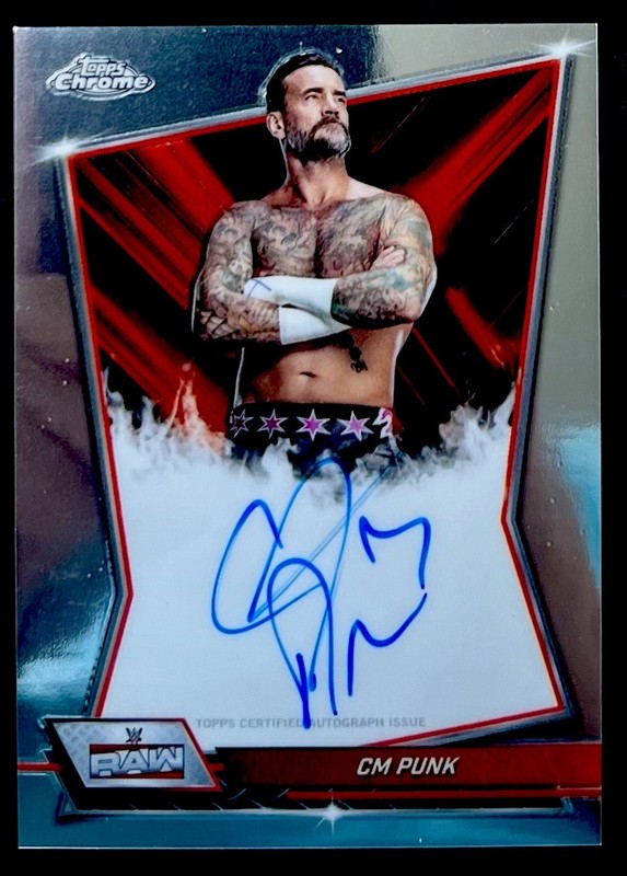 2026 Topps Chrome WWE CM Punk Raw Red Brand Auto Autograph #RBA-CMP !!