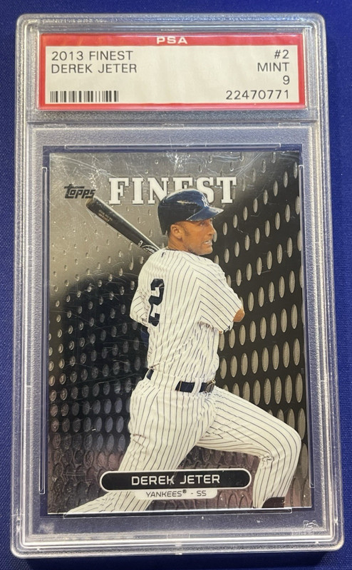 2013 Topps Finest Derek Jeter PSA Graded Mint 9 #2 (Jersey #)