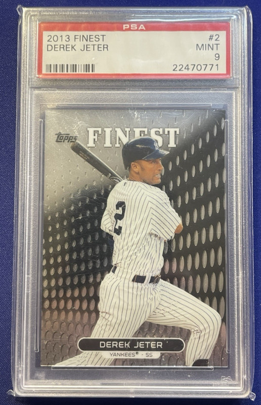 2013 Topps Finest Derek Jeter PSA Graded Mint 9 #2 (Jersey #) view 2