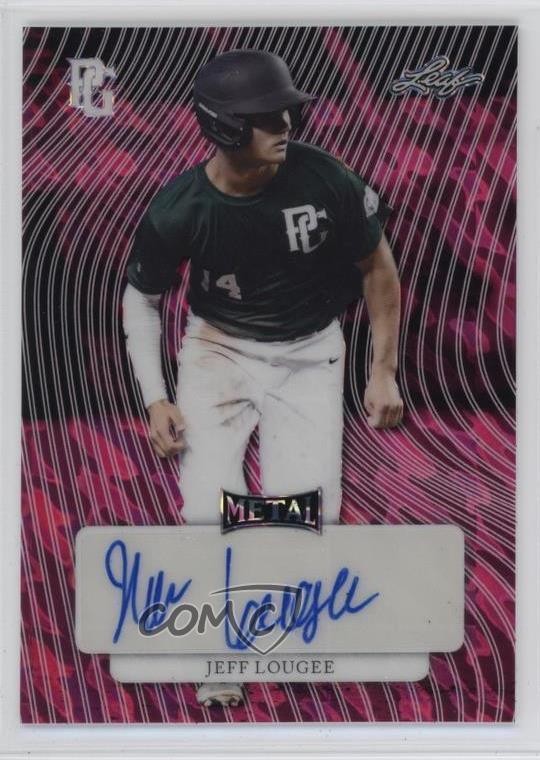 2023 Leaf Metal Perfect Game Marble Pink Foil 1/1 Jeff Lougee #MA-JL1 Auto 0j81