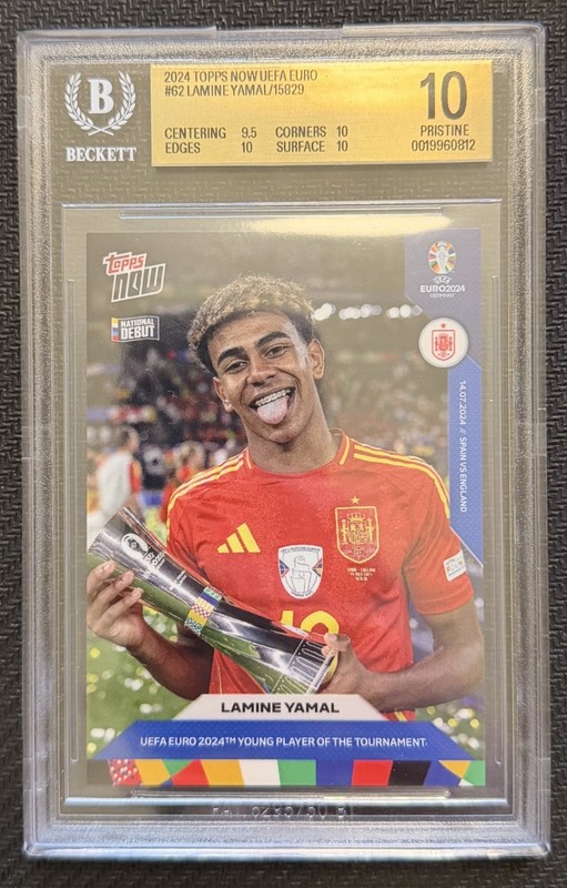 2024 Topps Now UEFA Euro Lamine Yamal ROOKIE #62 BGS 10 PRISTINE