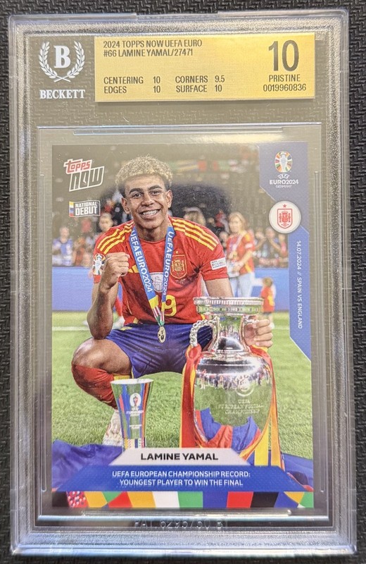 2024 Topps Now UEFA Euro Lamine Yamal ROOKIE #66 BGS 10 PRISTINE