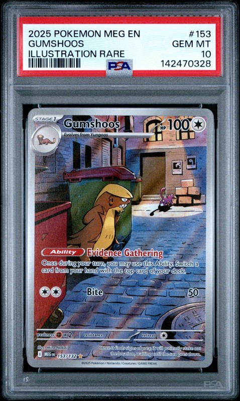Pokemon Gumshoos Mega Illustration Rare #153 PSA 10 Gem Mint