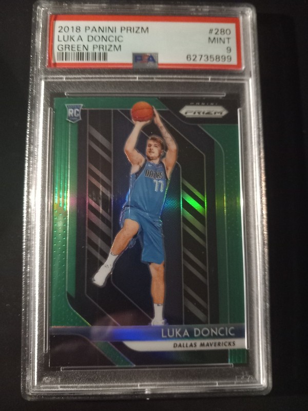 PANINI PRIZM 2018 LUKA DONCIC ROOKIE GREEN PRIZM PSA 9