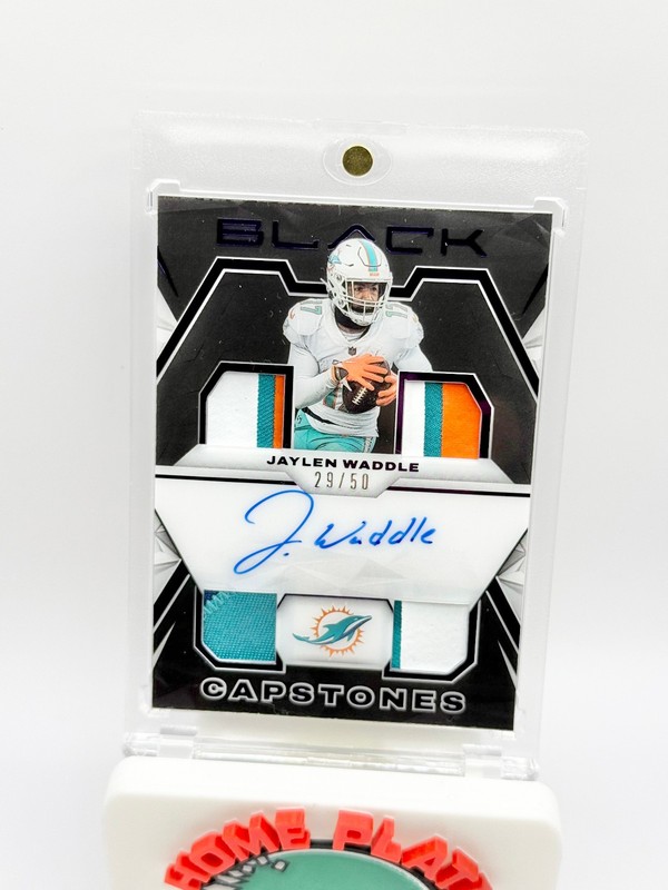 2023 Panini Black Football Jaylen Waddle Capstones Auto Patch /50