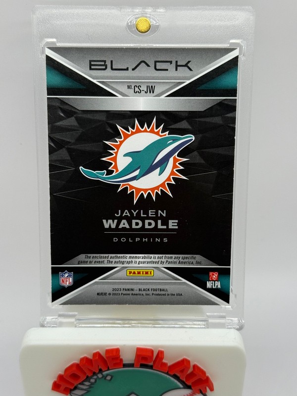 2023 Panini Black Football Jaylen Waddle Capstones Auto Patch /50 view 2