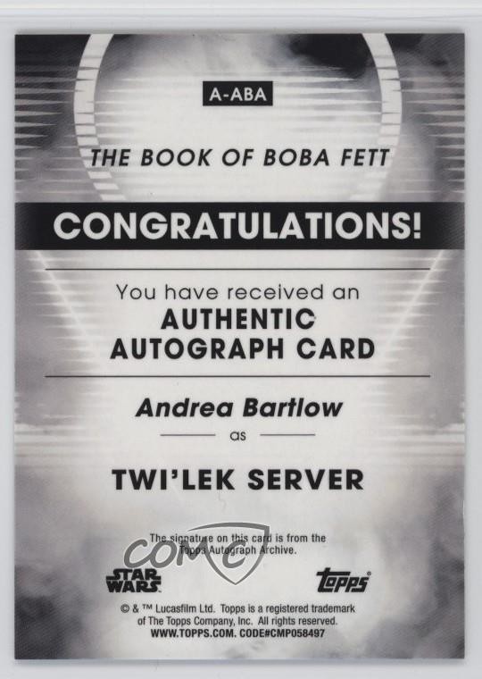 2023 Topps Star Wars Signature Series Andrea Bartlow as Twi'lek Server Auto 16n7 view 2
